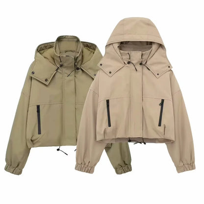 Women's Hooded Short Jacket - Casual Temperament Parka Coat Zenobia