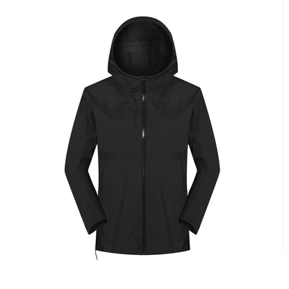 Women's Windproof Waterproof Hooded Jacket – Zip-Up High Neck Outdoor Jacket for Hiking, Climbing, and Adventure with Pockets Jackie