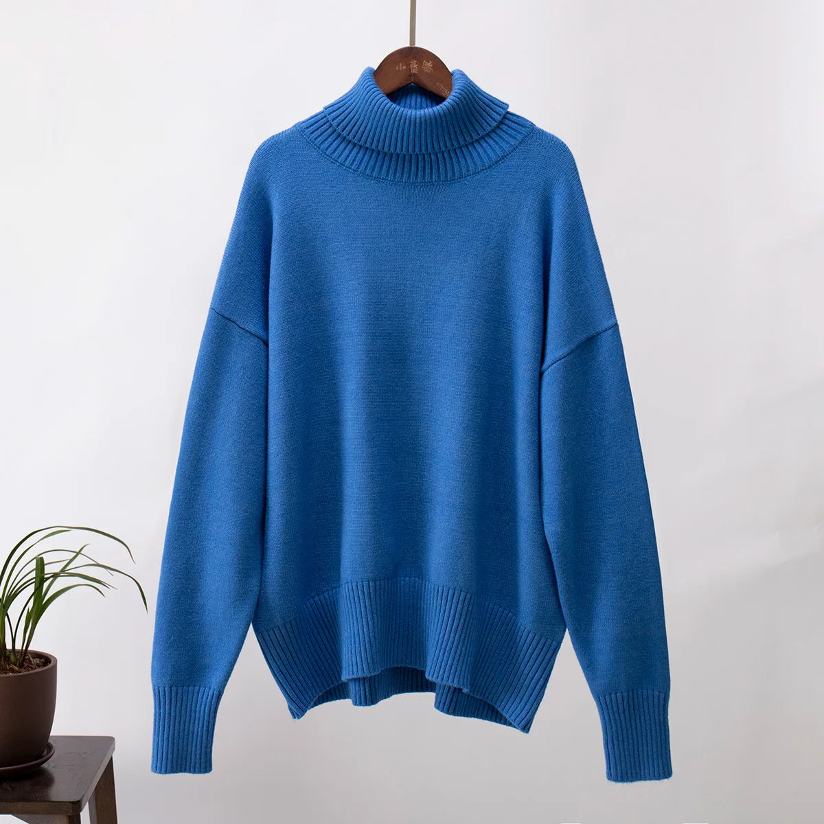Women's Warm Wool Turtleneck Sweater - Cozy High Neck Knitwear Jumper for Casual Daily Wear Cecily