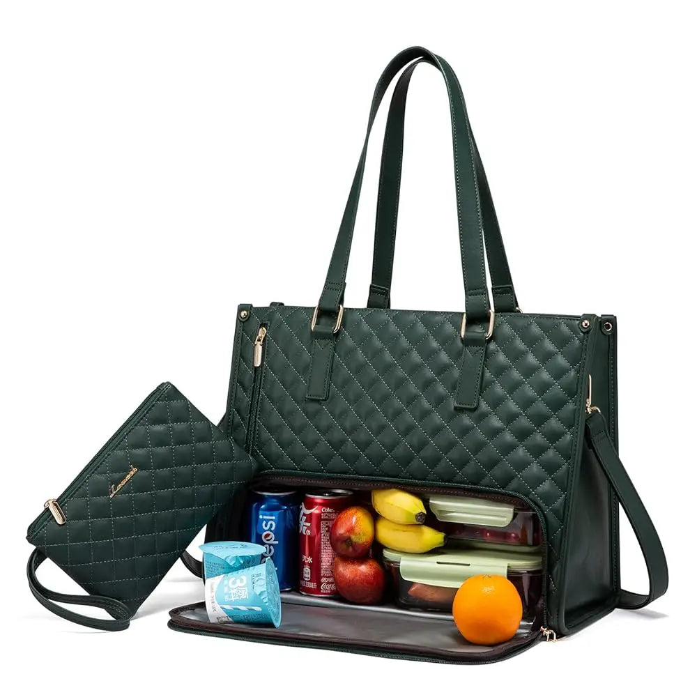 Women’s Laptop Handbag & Insulated Cooler Lunch Bag, Waterproof for Work, School, or Travel|
 2pcs Ladies Shoulder Bags Set