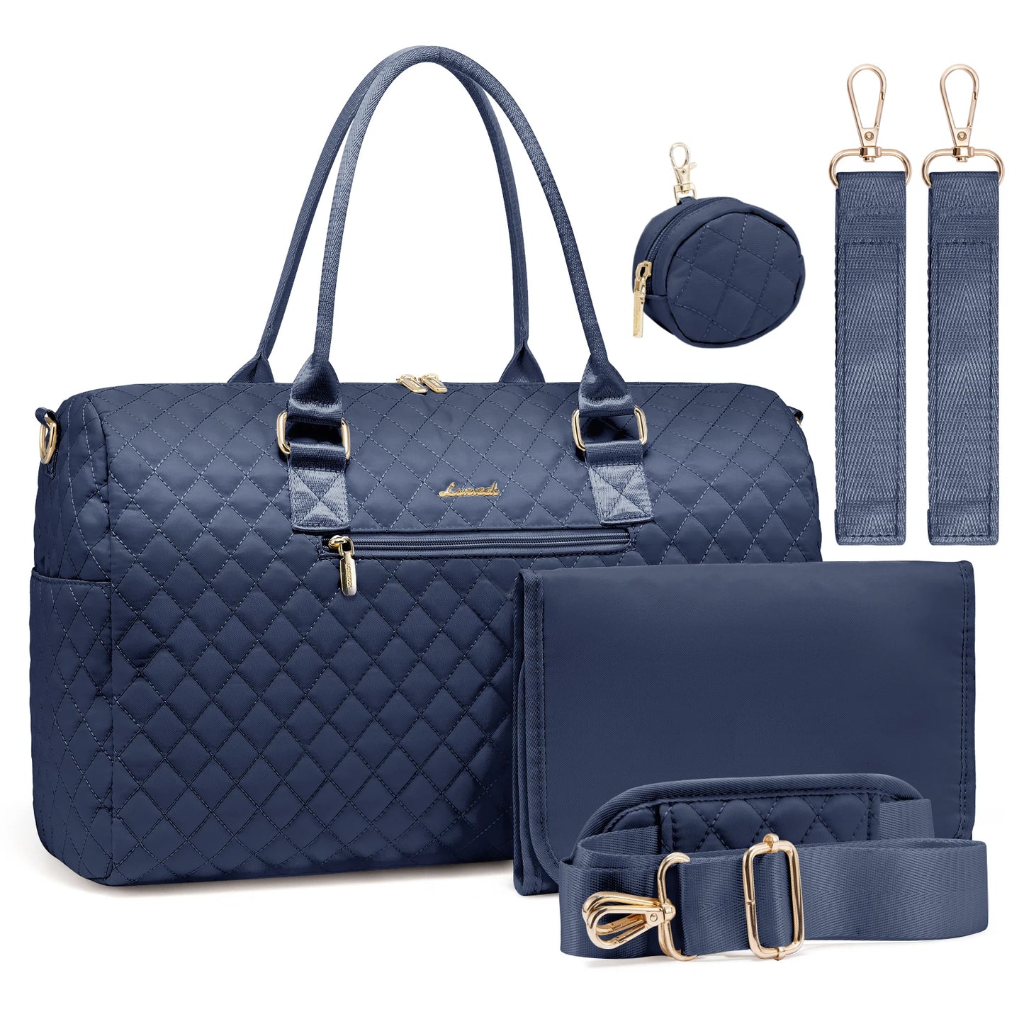 Waterproof Mommy Travel Bag | Large Capacity Duffle with Changing Pad & Pacifier Case Sarah
