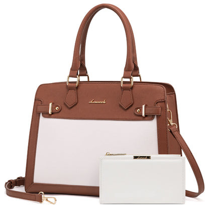 LOVEVOOK 2023 PU Leather Tote Bag Set for Women - 2pcs Handbags & Shoulder Bags Graciela