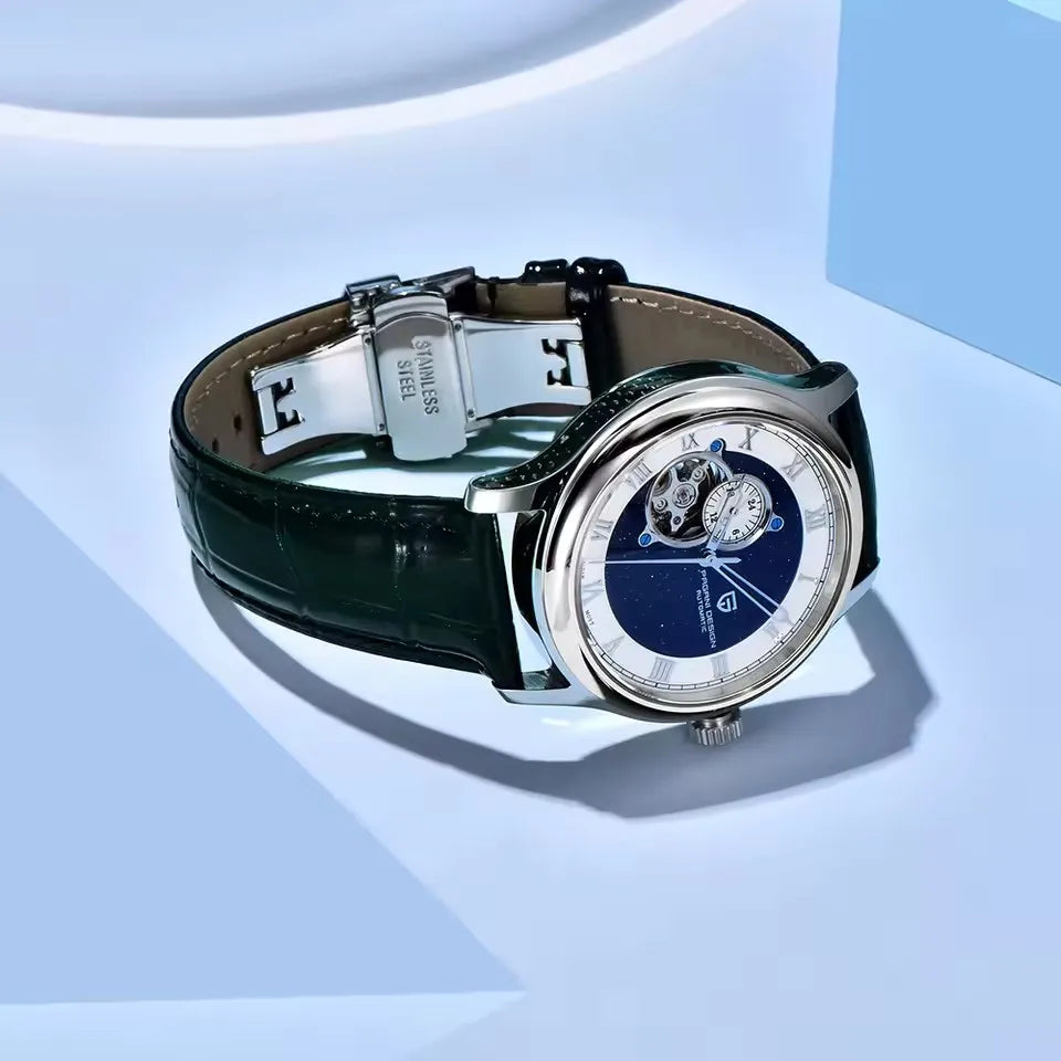 PAGANI DESIGN PD‑YS015 Men’s Automatic Watch – 41mm Fashion Mechanical Wristwatch, Japan NH39 Movement, 10Bar Waterproof, Leather Strap