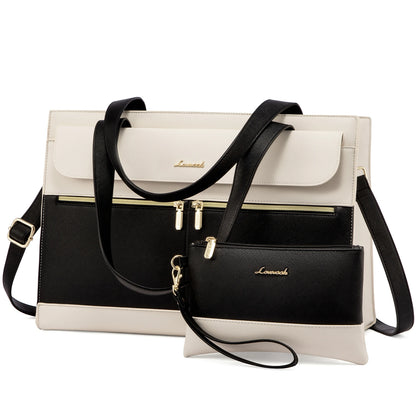 LOVEVOOK 2-Piece Laptop Tote & Shoulder Bag Set | 15.6-inch Women’s Briefcase
