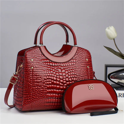 Trendy PU Leather Handbag Set for Women – Stylish Tote Bag Karina