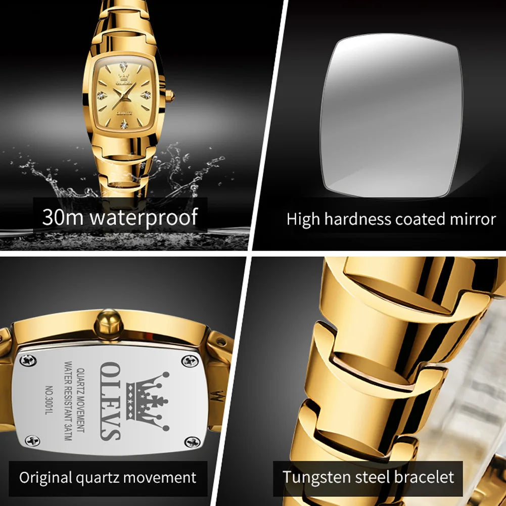 OLEVS 7006 Unisex Quartz Watch - Classic Black Stainless Steel Wristwatch for Men and Women, Perfect Lover's Gift