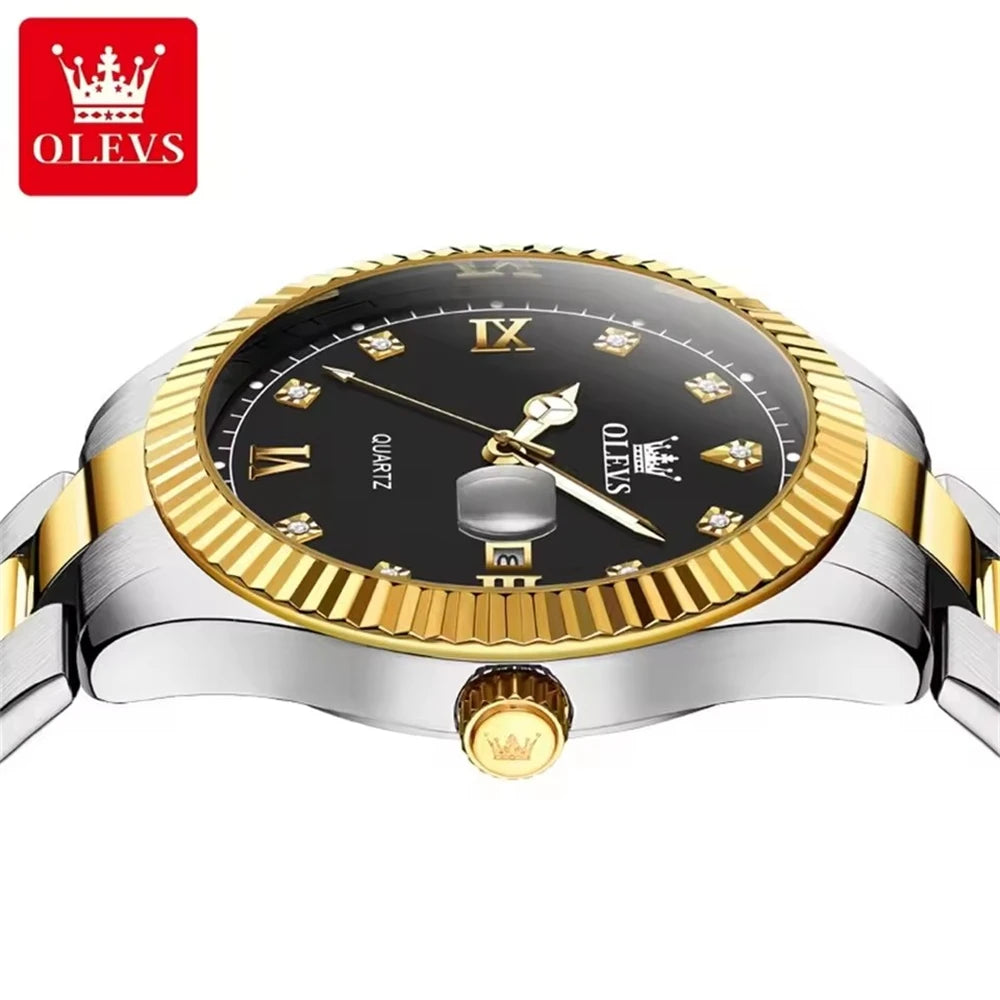 OLEVS 3623 Men's Luxury Quartz Watch – Waterproof, Luminous Dial, Calendar, Business Style