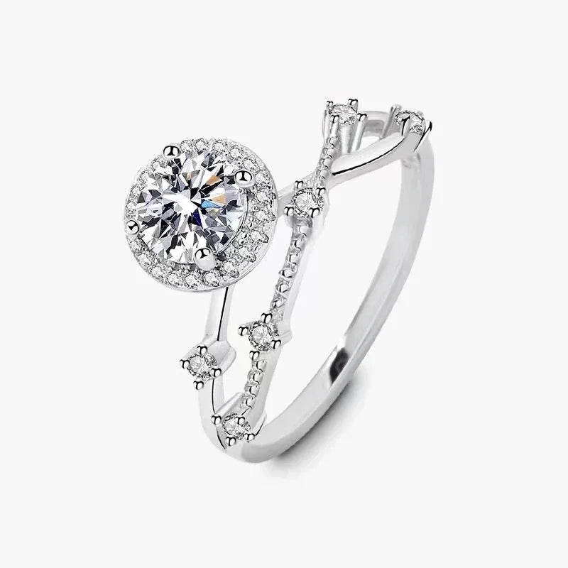 Elegant 0.5 Carat Moissanite Ring in 925 Sterling Silver – Perfect Engagement, Wedding, or Proposal Gift for Her