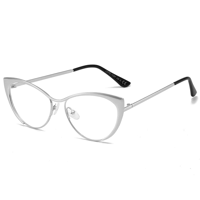 Metal Squared Frame Blue Light Blocking Eyeglasses | Fashionable Unisex Glasses for Men and Women Blanche