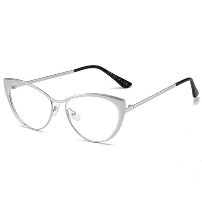Metal Squared Frame Blue Light Blocking Eyeglasses | Fashionable Unisex Glasses for Men and Women Blanche