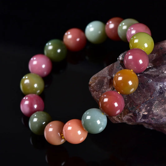 Yanyuan Agate Bracelet – Multi-Circle Southern Red Beads in Candy Colors | Old Village Head Design