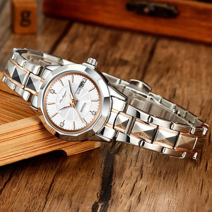 POEDAGAR 3074 Women's Luxury Watch – Casual Waterproof Quartz Stainless Steel Fashion Wristwatch for Ladies Corinne