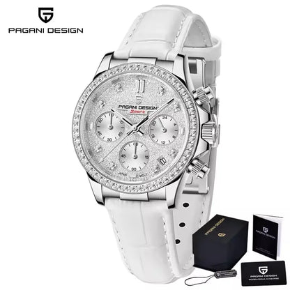 PAGANI DESIGN 1730 – Luxury Women's Quartz Chronograph Watch, Waterproof Dress Wristwatch with Original VD55 Movement