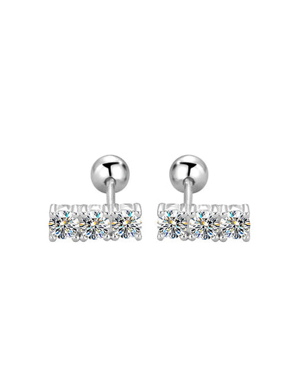 0.3 Carat Moissanite Straight Row Earrings – Luxury 925 Sterling Silver Trendy Design Joan
