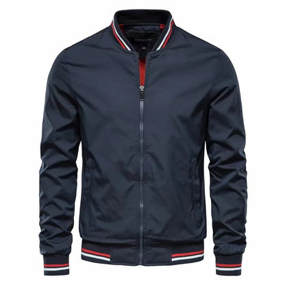 Men's Casual Windbreaker Jacket - Lightweight Stand Collar Coat for Spring & Autumn Rocky