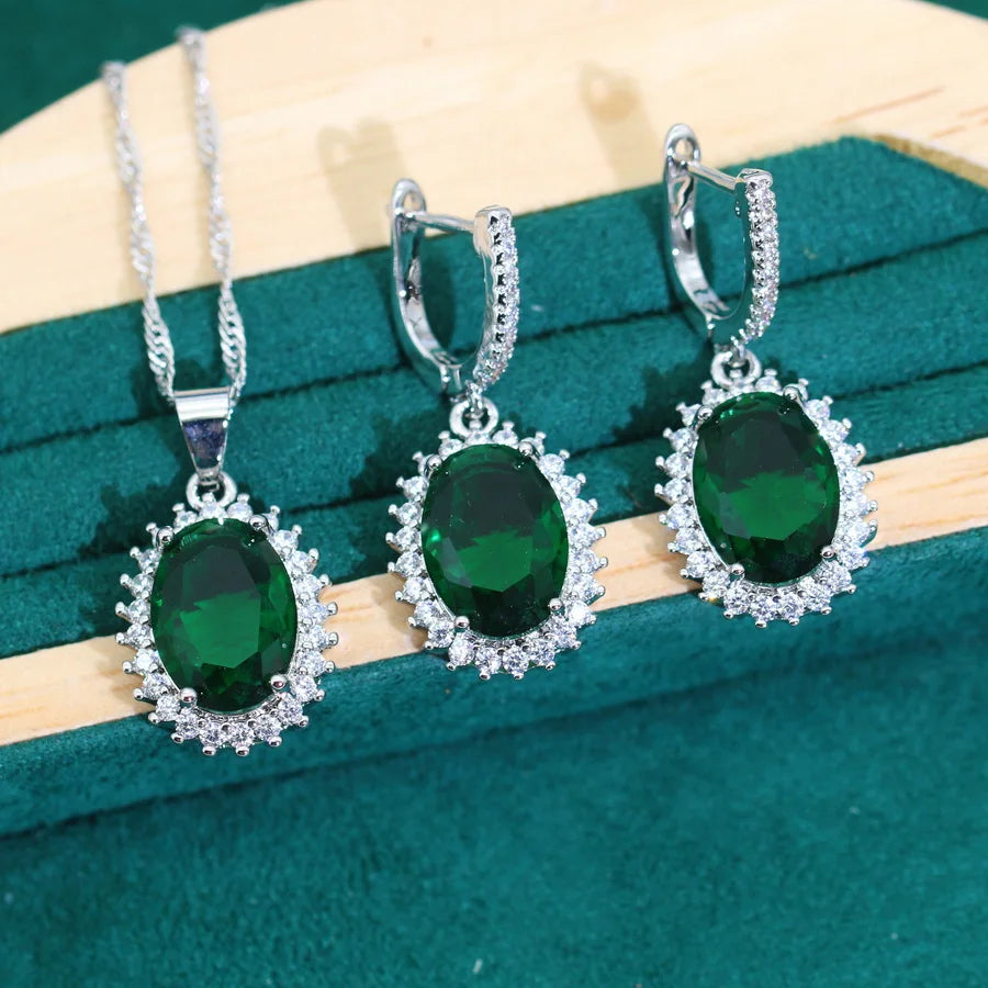 925 Sterling Silver Women's Jewelry Set – Classic Zircon Earrings, Necklace, Pendant & Ring | Bridal Wedding Party & Dating Gift Josiane