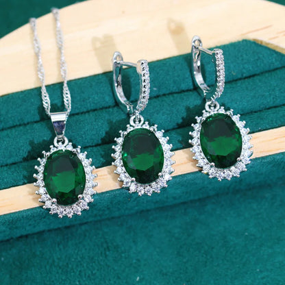 925 Sterling Silver Women's Jewelry Set – Classic Zircon Earrings, Necklace, Pendant & Ring | Bridal Wedding Party & Dating Gift Josiane