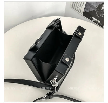 High-End Korean Leather Box Bag – Top-Quality Mini Messenger Bag for Women, Trendy Small Square Handbag with Stylish Design Aline