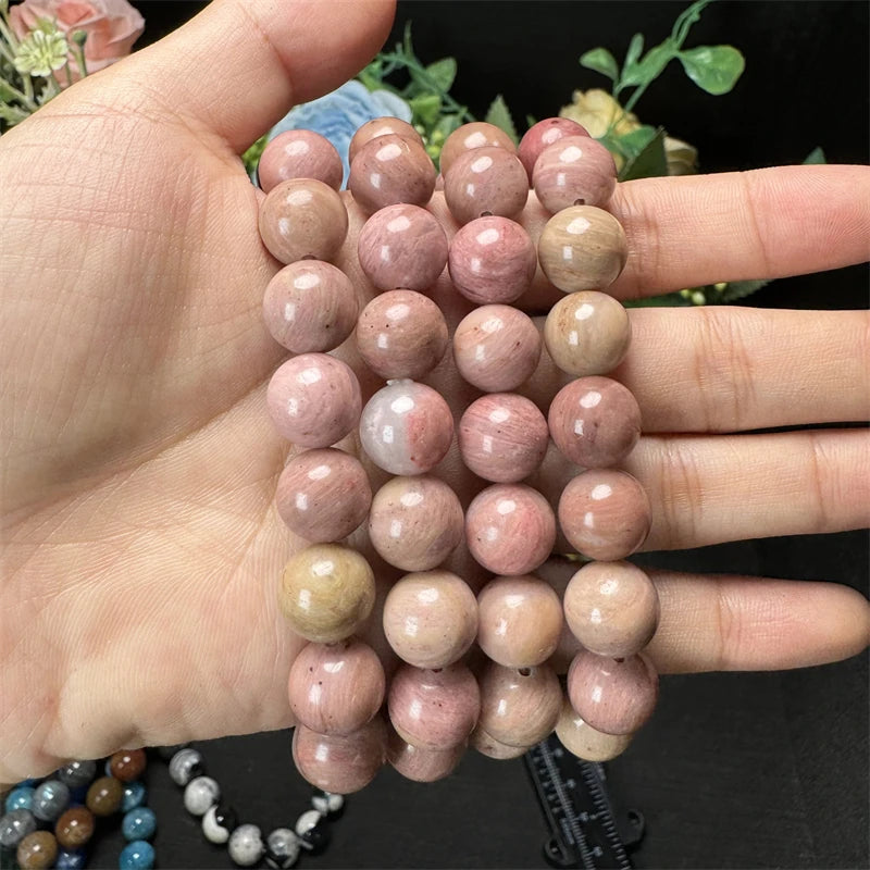 10MM Rose Quartz Healing Crystal Gemstone Beaded Stretch Bracelet – Energy, Love & Perfect Gift