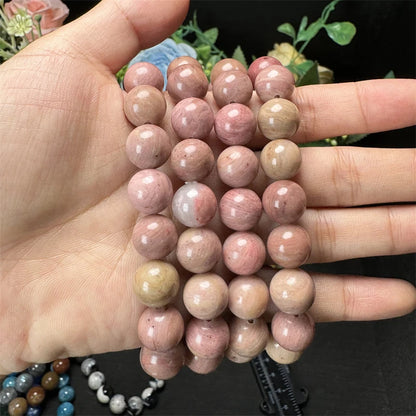 10MM Rose Quartz Healing Crystal Gemstone Beaded Stretch Bracelet – Energy, Love & Perfect Gift