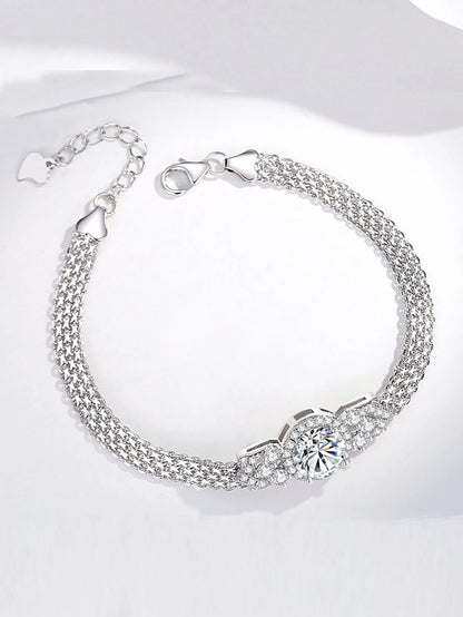 S925 Silver Moissanite Bracelet – French Gentle Style, Versatile Fashion Accessory Freya