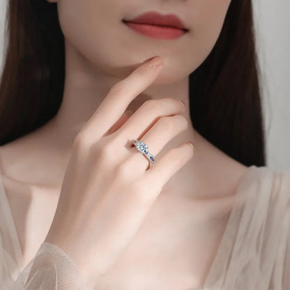 Fine Jewelry | S925 Sterling Silver Princess Cut Moissanite Diamond Ring | VVS1 Clarity Engagement & Wedding Band Gillian