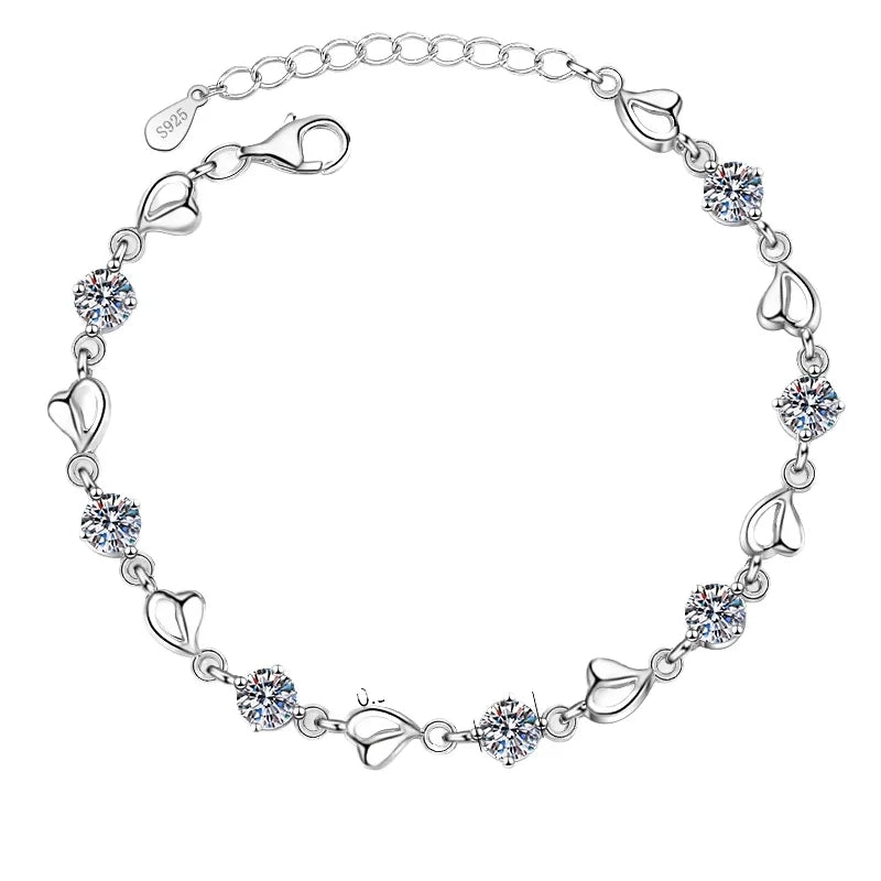 Elegant Women's 925 Sterling Silver Moissanite Bracelet – Gorgeous Jewelry Gift for Mom, Grandma, or Special Occasions Elsa