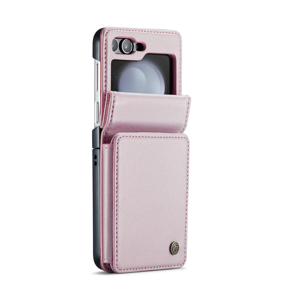 Retro PU Leather Flip Cover | Wallet Case with Card Slots & Kickstand for Samsung Galaxy Z Flip 5
