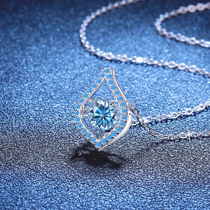 D-Color 1 Karat Moissanite Pendant Necklace – Elegant S925 Sterling Silver Jewelry