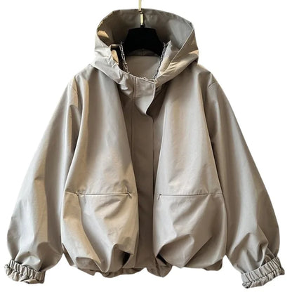 Women's Retro Hooded Jacket – Loose Fit Casual Fashion Coat Sansa
