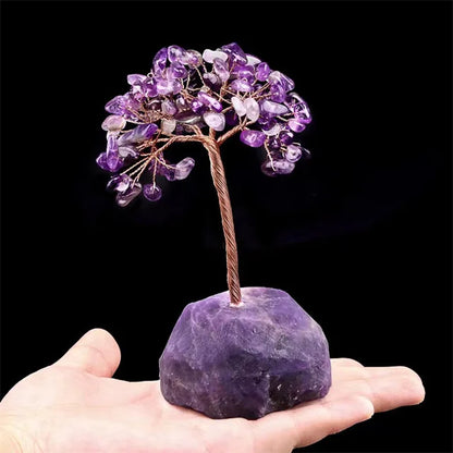 12-14cm Natural Crystal Chips Money Tree | Quartz, Amethyst, & More