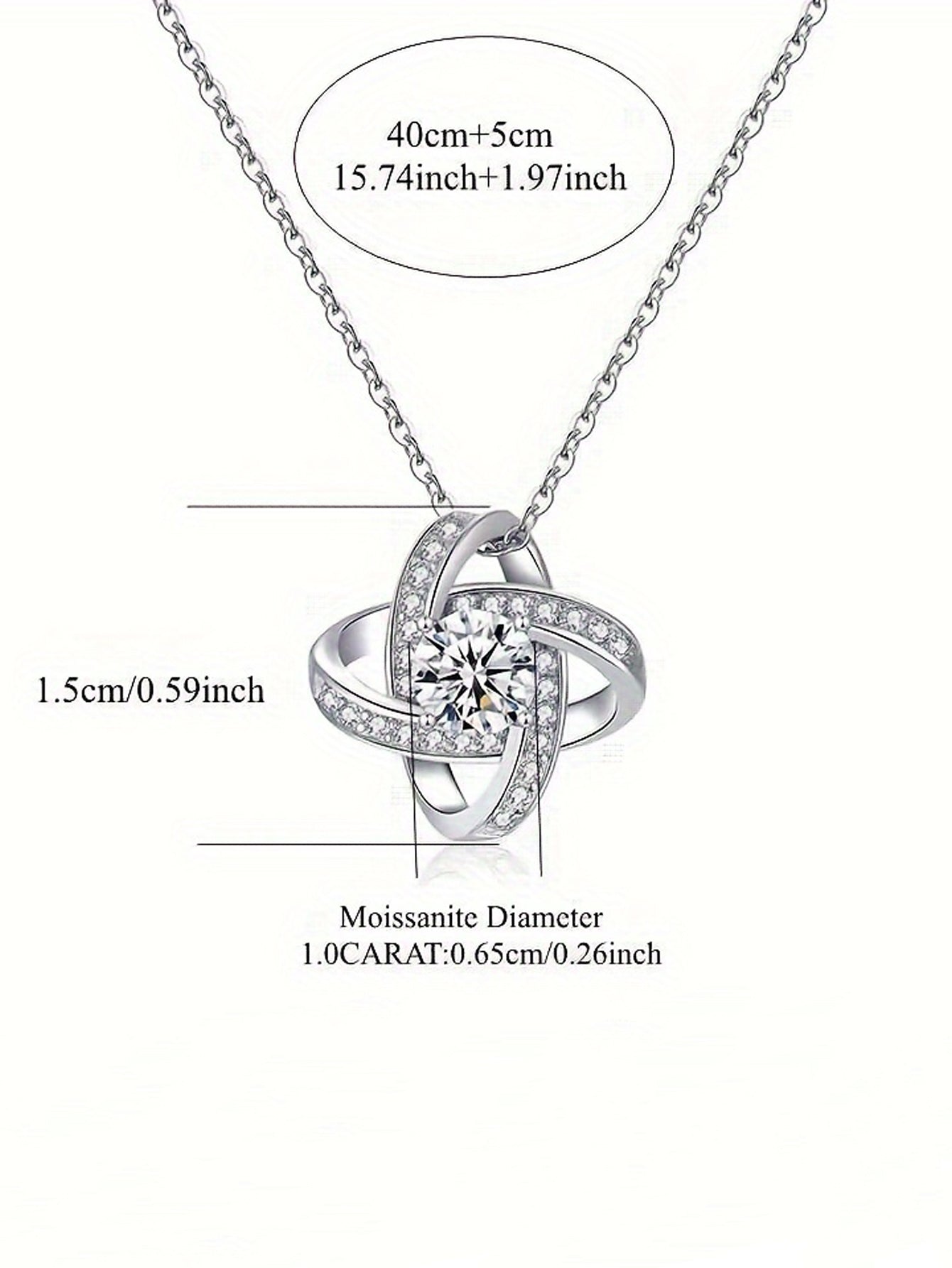 Moissanite Pendant Necklace in S925 Sterling Silver – Fine Jewelry for Women Anemone