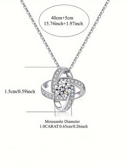 Moissanite Pendant Necklace in S925 Sterling Silver – Fine Jewelry for Women Anemone