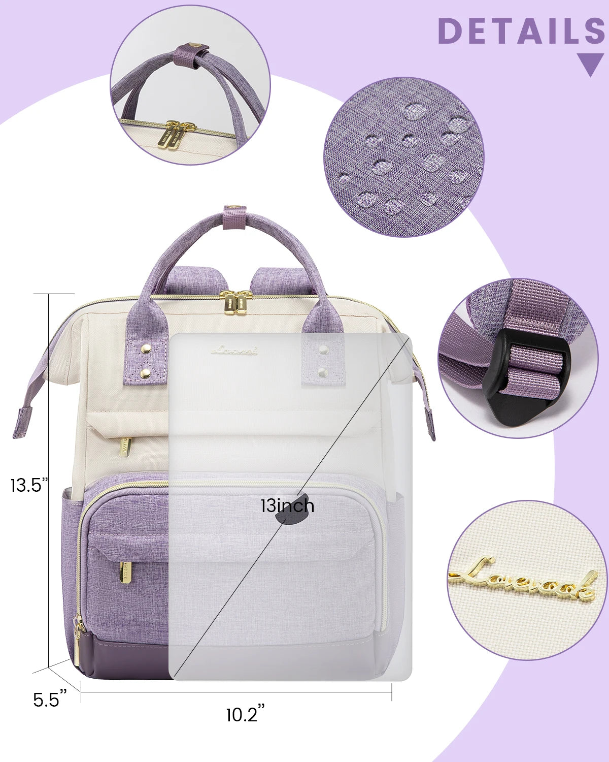 LOVEVOOK 13-14 Inch Stylish Women's Backpacks | Cute, Smart, School Bags for Teens Jeramie