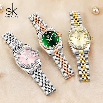 Luxury Retro Women’s Quartz Watch – Classic Art Design Ladies Wristwatch with Calendar, Fashion Elegant Quartz Timepiece Genevieve