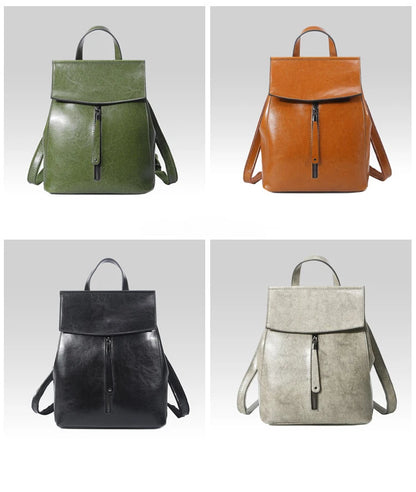 Realer Women’s Genuine Leather Backpack – 2021 Fashion Casual Vintage School Bag for Ladies Millie
