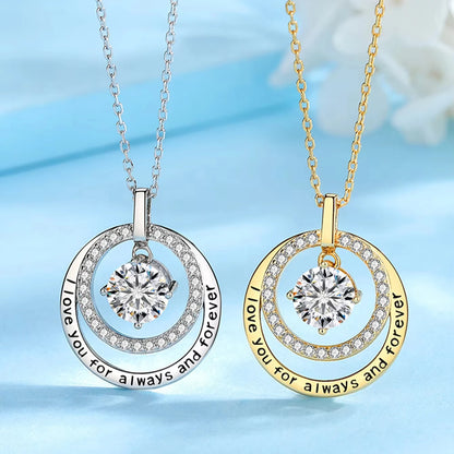925 Sterling Silver Gold-Plated Statement Necklace – Geometric Moissanite & Zircon Pendant Jewelry for Women Pauline
