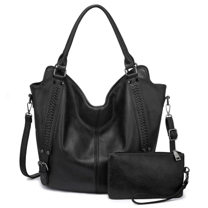 Realer Women’s PU Leather Handbags – Fashionable Hobo Shoulder Bags, Large Tote Purse for Women Angeli
