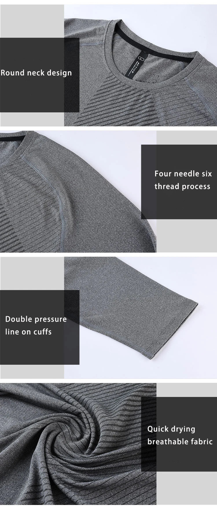 Men’s Casual Oversized Pullover – Breathable Long‑Sleeve Polyester Sports Top for Spring & Training