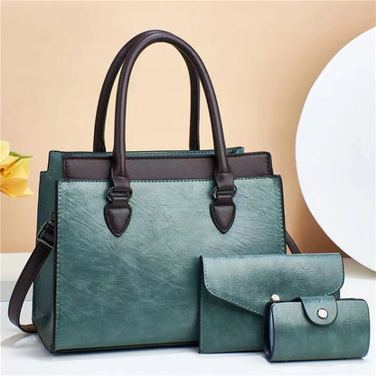 Three-Piece Women’s Luxury Handbag Set – High-Capacity Fashion Tote, Messenger Bag, and Handbag Irene