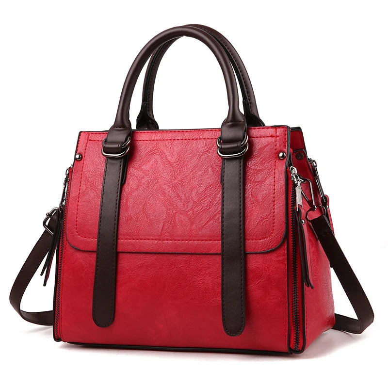Luxury PU Leather Tote Bag for Women – Vintage-Style Handbag and Fall Crossbody Bag