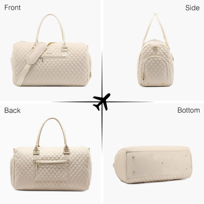 LOVEVOOK 2022 Luxury Quilted Weekender Duffel Bag - Custom Canvas Travel Bag for Men & Women Glazy