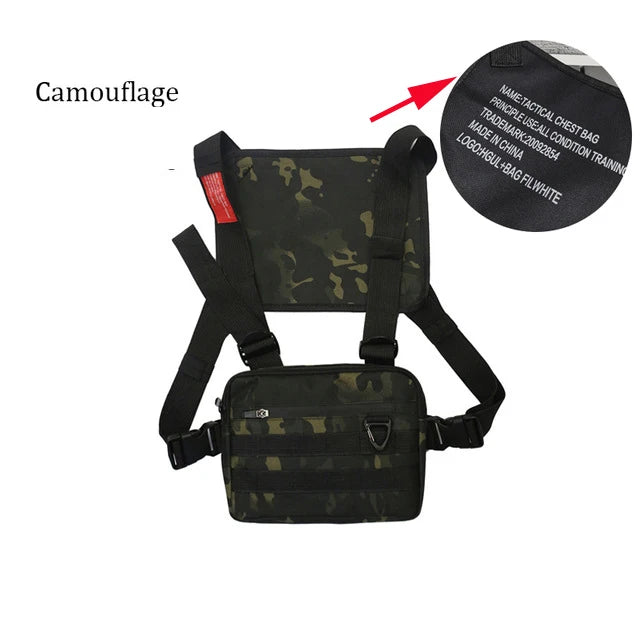 Men's Tactical Chest Rig Bag – Casual Outdoor Style Streetwear Messenger Bag with Molle Design, Small Oxford Vest Bag for Hip-Hop and Everyday Use Joel