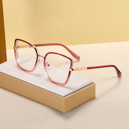 Large Frame Fashion Eyeglasses Women's Anti Blue Light Blocking Glasses