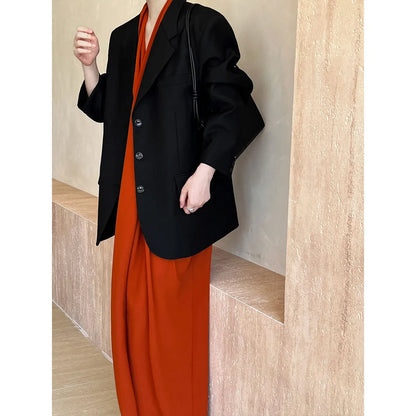 Women’s Retro Blazer Coat – Casual Long Sleeve Fashion Jacket, Vintage Style Outerwear for Office or Daily Wear