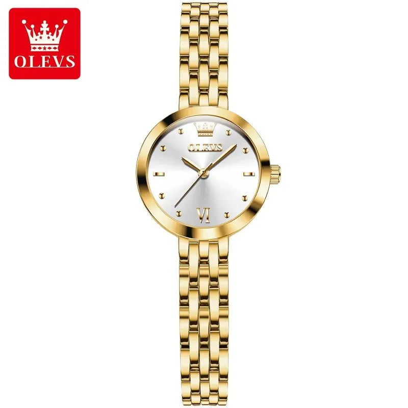 OLEVS 9992 Women's Quartz Watch – Elegant Golden Waterproof Stainless Steel Wristwatch for Ladies Katia