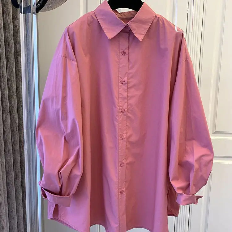 Women's Loose Bat Sleeve Blouse - Long Sleeve Doll Style Casual Top