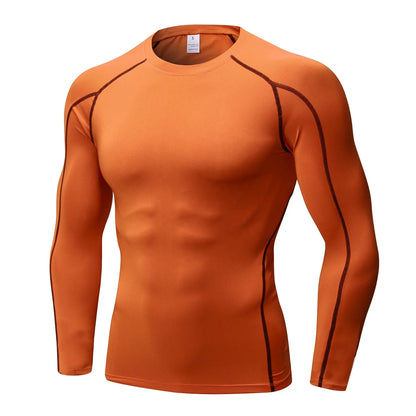 Men’s Long‑Sleeve Compression Shirt – Polyester Spandex Performance Athletic Top Renan
