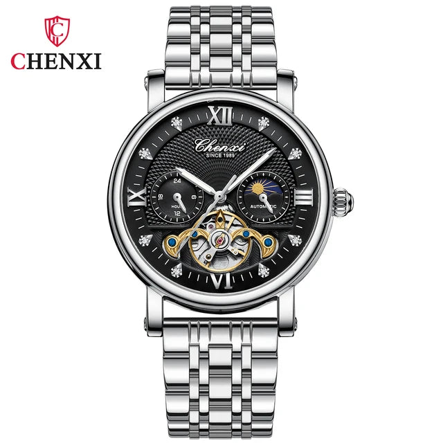 CHENXI 
8876 Men’s Luxury Automatic Mechanical Watch – Waterproof Genuine Leather Fashion Wristwatch, Perfect Gift for Men
