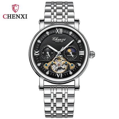CHENXI 
8876 Men’s Luxury Automatic Mechanical Watch – Waterproof Genuine Leather Fashion Wristwatch, Perfect Gift for Men